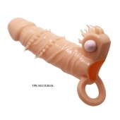 Телесная удлиняющая вибронасадка Penis Sleeve Connor - 17 см. - Baile - в Красноярске купить с доставкой