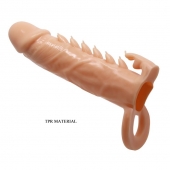Телесная удлиняющая насадка Penis Sleeve Emmitt - 17 см. - Baile - в Красноярске купить с доставкой