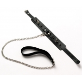 Черный ошейник с шипами и поводком - Crazy Handmade - купить с доставкой в Красноярске