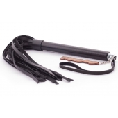 Черная кожаная плеть  Индиго  - 50 см. - Crazy Handmade - купить с доставкой в Красноярске