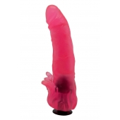 Розовая насадка для страпона с клиторальными лепестками - 18,5 см. - LOVETOY (А-Полимер) - купить с доставкой в Красноярске