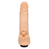 Телесная гелевая насадка-фаллос с клиторальными лепестками - 18,5 см. - LOVETOY (А-Полимер) - купить с доставкой в Красноярске