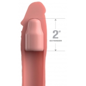 Телесная насадка-удлинитель 2 Inch Silicone X-tension with Strap - 20,3 см. - Pipedream - в Красноярске купить с доставкой