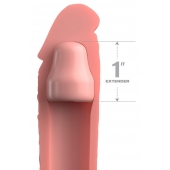 Телесная насадка-удлинитель 1 Inch Silicone X-tension - 17,8 см. - Pipedream - в Красноярске купить с доставкой