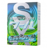 Презервативы Sagami Xtreme Mint с ароматом мяты - 3 шт. - Sagami - купить с доставкой в Красноярске