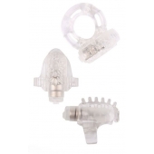 Набор из 3 прозрачных эрекционных колец с вибрацией Teasers Ring Kit - Chisa - в Красноярске купить с доставкой