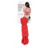 Красная хлопковая веревка для связывания - 3 м. - Lux Fetish - купить с доставкой в Красноярске