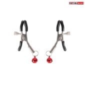 Серебристые зажимы на соски с шариками - Notabu - купить с доставкой в Красноярске