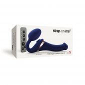 Синий безремневой страпон Multi Orgasm Size S с клиторальной стимуляцией - Strap-on-me - купить с доставкой в Красноярске