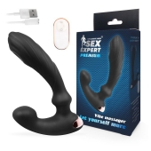 Черный вибромассажер простаты Sex Expert - 14,5 см. - Sex Expert - в Красноярске купить с доставкой
