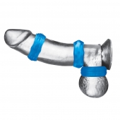 Комплект из трех голубых колец для эрекции 3-Pack Nuts   Bolts Stretch Cock Ring Set - BlueLine - в Красноярске купить с доставкой