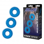 Комплект из трех голубых колец для эрекции 3-Pack Ultra-Stim Stretch Cock Rings - BlueLine - в Красноярске купить с доставкой