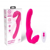 Розовый безремневой страпон на радиоуправлении Strapless Together - 22 см. - Together Toy - купить с доставкой в Красноярске