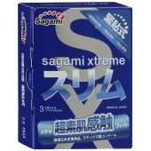 Розовые презервативы Sagami Xtreme FEEL FIT 3D - 3 шт. - Sagami - купить с доставкой в Красноярске