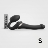 Черный безремневой страпон Multi Orgasm Size S с клиторальной стимуляцией - Strap-on-me - купить с доставкой в Красноярске