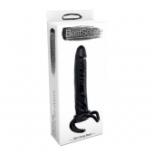 Чёрная насадка-фаллос для двойного проникновения INFLATABLE DILDO SLIM DONG  - 13,5 см. - Toyz4lovers - в Красноярске купить с доставкой