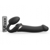 Черный безремневой страпон Multi Orgasm Size L с клиторальной стимуляцией - Strap-on-me - купить с доставкой в Красноярске