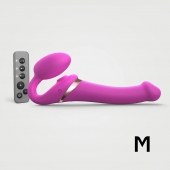 Ярко-розовый безремневой страпон Multi Orgasm Size M с клиторальной стимуляцией - Strap-on-me - купить с доставкой в Красноярске
