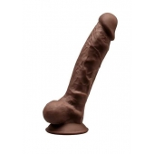 Коричневый фаллоимитатор SILEXD Model 1 с мошонкой - 17,7 см. - Adrien Lastic купить с доставкой в интернет-магазине Orgasmix в Красноярске Коричневый фаллоимитатор SILEXD Model 1 с мошонкой - 17,7 см. - Adrien Lastic