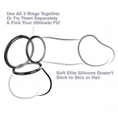 Набор из трех черных эрекционных колец Silicone 3-Ring Stamina Set - Pipedream - в Красноярске купить с доставкой