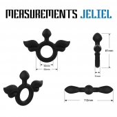 Черное эрекционное кольцо с крыльями Rooster Jeliel Angel - Velv or - в Красноярске купить с доставкой