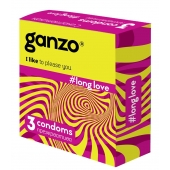 Презервативы с анестетиком для продления удовольствия Ganzo Long Love - 3 шт. - Ganzo - купить с доставкой в Красноярске