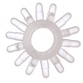 Прозрачное гелевое эрекционное кольцо с шипиками - Toyfa Basic - в Красноярске купить с доставкой