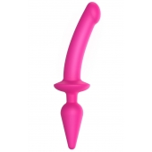 Ярко-розовый двусторонний фаллоимитатор Switch Plug-In Semi-Realistic Size L - Strap-on-me купить с доставкой в интернет-магазине Orgasmix в Красноярске Ярко-розовый двусторонний фаллоимитатор Switch Plug-In Semi-Realistic Size L - Strap-on-me