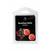 Набор из 2 шариков с массажным маслом Brazilian Balls с ароматом ягод - Secret Play - купить с доставкой в Красноярске