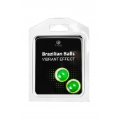 Набор из 2 шариков с массажным маслом Brazilian Balls с эффектом вибрации - Secret Play - купить с доставкой в Красноярске