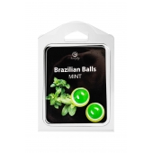 Набор из 2 шариков с массажным маслом Brazilian Balls с ароматом мяты - Secret Play - купить с доставкой в Красноярске