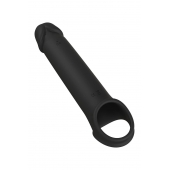 Черная насадка-удлинитель с вибрацией Vibrating Extender With Remote - Dream Toys - в Красноярске купить с доставкой