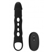 Черная насадка-удлинитель Vibrating Extender With Remote с вибрацией - Dream Toys - в Красноярске купить с доставкой