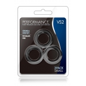 Набор из 3 черных эрекционных колец Black Small Penis Rings - Blush Novelties - в Красноярске купить с доставкой