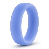 Голубое люминесцентное кольцо Silicone Glo Cock Ring - Blush Novelties - в Красноярске купить с доставкой