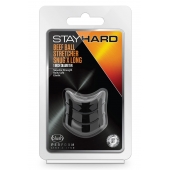 Черное эрекционное кольцо на мошонку Beef Ball Stretcher Snug X Long - Blush Novelties - в Красноярске купить с доставкой