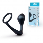 Черное эрекционное кольцо со стимулятором простаты Ringer Cock Ring   Plug - b-Vibe - в Красноярске купить с доставкой