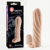Телесная насадка-удлинитель Okoto со спиралевидным рельефом - 16 см. - Sitabella - в Красноярске купить с доставкой