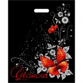Черный пакет Glamour с вырубной ручкой (38х47 см) - Сима-Ленд - купить с доставкой в Красноярске