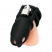 Черная клетка для пениса Silicone Small 2 in Cock Cage With Ball Divider - BlueLine - купить с доставкой в Красноярске