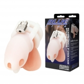 Белая клетка для пениса Silicone Small 2 in Cock Cage With Ball Divider - BlueLine - купить с доставкой в Красноярске