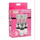 Набор из 3 помп для клитора и сосков Max Twist Clit and Nipple Triple Sucker Set - XR Brands