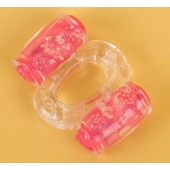 Прозрачное виброкольцо с двумя вибропульками - Toyfa Basic - в Красноярске купить с доставкой