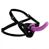 Лиловый поясной страпон Navigator Silicone G-Spot Dildo with Harness - 17,8 см. - XR Brands - купить с доставкой в Красноярске