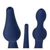 Набор из 3 универсальных насадок для анального душа Universal 3 Piece Silicone Enema Attachment Set - XR Brands - купить с доставкой в Красноярске