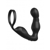 Черный вибростимулятор простаты с эрекционным кольцом Ass-Gasm Pro P-Spot Milker - Pipedream - в Красноярске купить с доставкой
