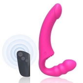 Розовый безремневой страпон Straples Strap-On Dildo - Erokay - купить с доставкой в Красноярске