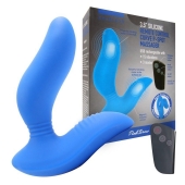 Синий вибромассажер простаты 3,5’’ Remote Control Curve P-spot Massager - 12 см. - Erokay - в Красноярске купить с доставкой