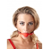 Силиконовый кляп-шар на чёрных ремешках Red Gag silicone - Orion - купить с доставкой в Красноярске