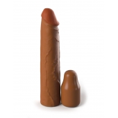Коричневая насадка на член 2  Silicone X-tension - 20,3 см. - Pipedream - в Красноярске купить с доставкой